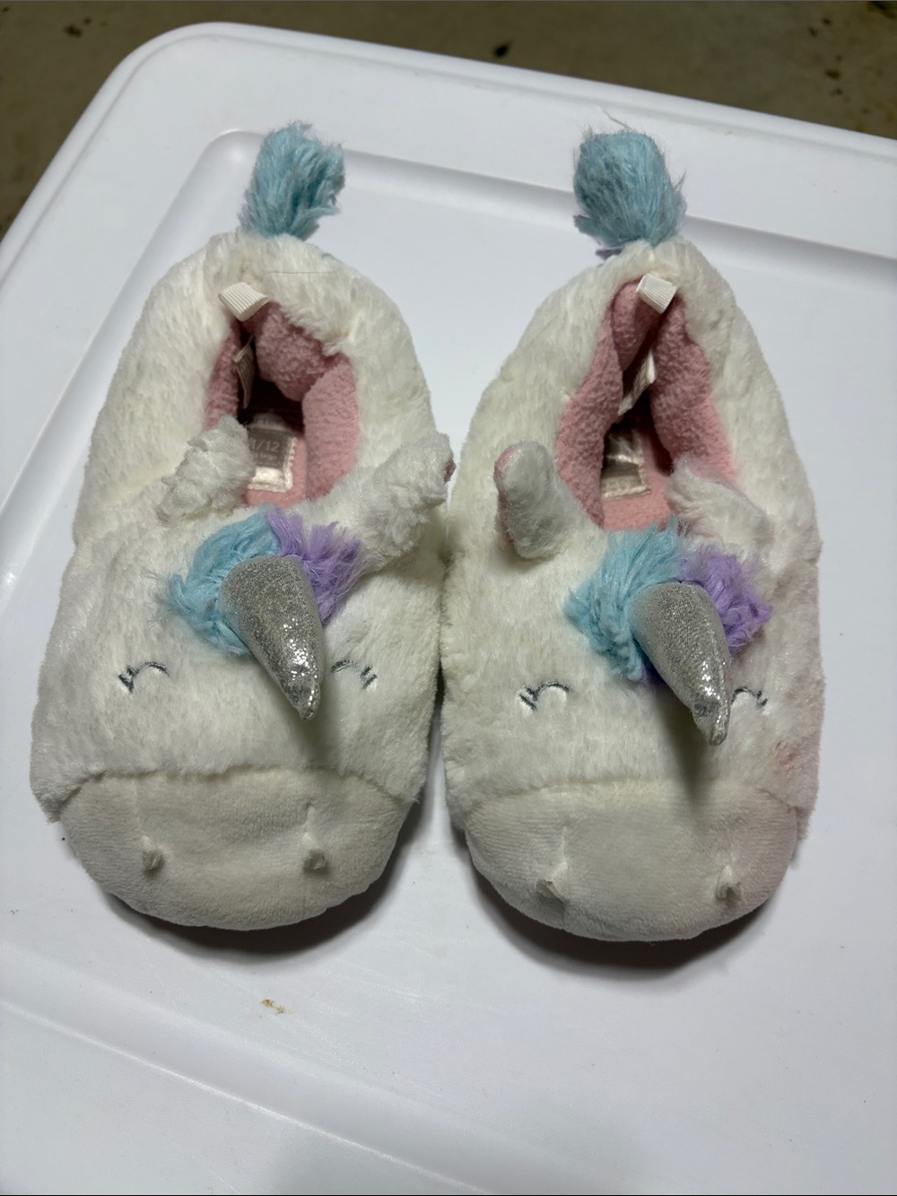 Carters Unicorn Girls Slippers - Size 11/12